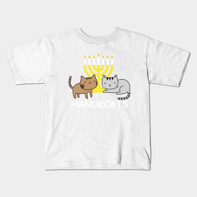 Happy Hanukkah - Hanukcats! Funny Cat lover Hannukah gifts Kids T-Shirt by teemaniac